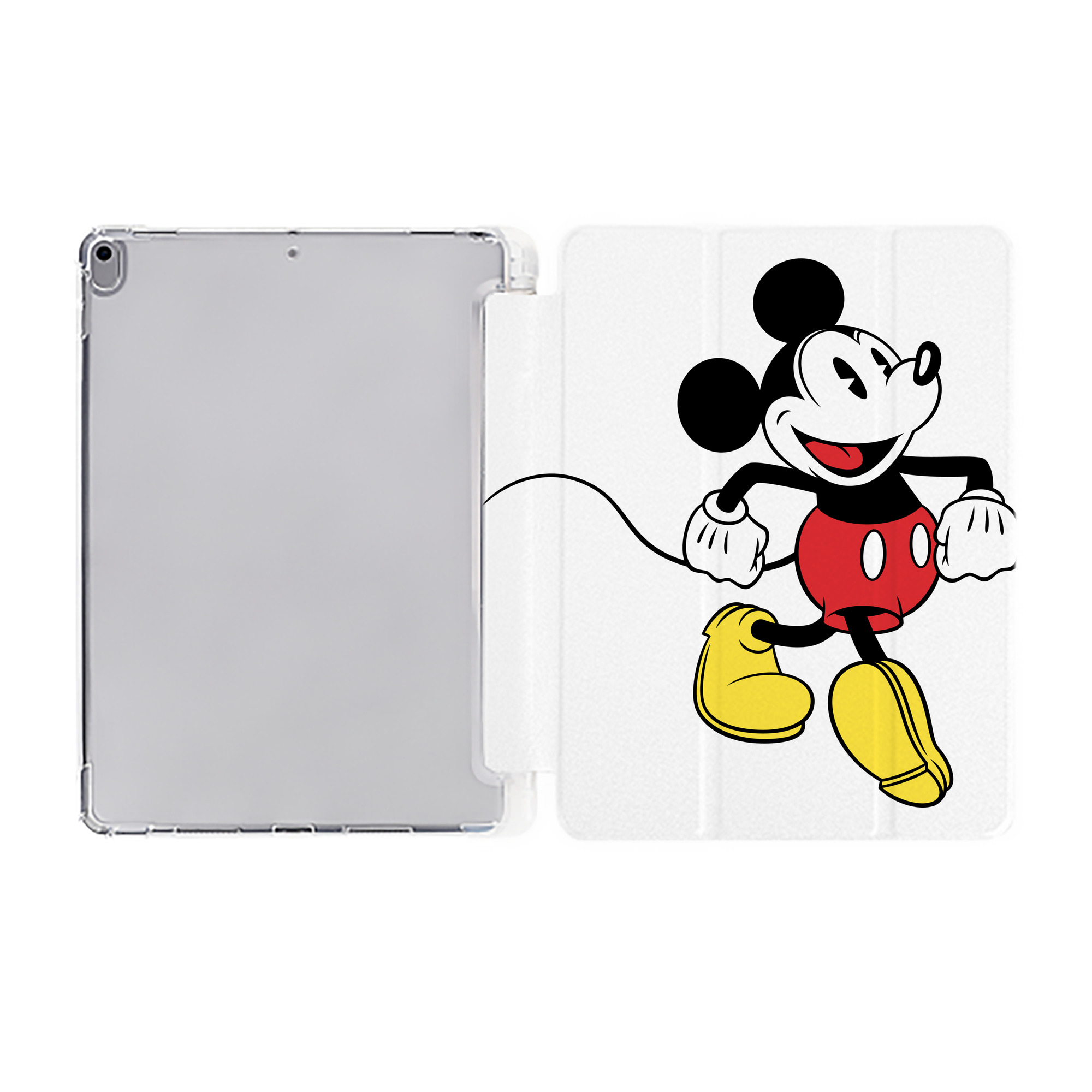 （画像用） ミッキーマウス Mickey Mouse IPad ケース ペン収納付き 三つ折りスタンド PUレザー×シリコン 対応機種9.5/10.5/10.9インチ